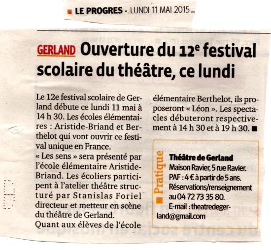 Le progres 11 mai 15