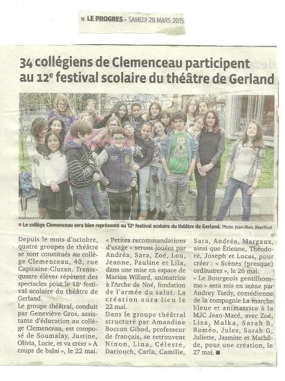 Le progres 28 mars 15